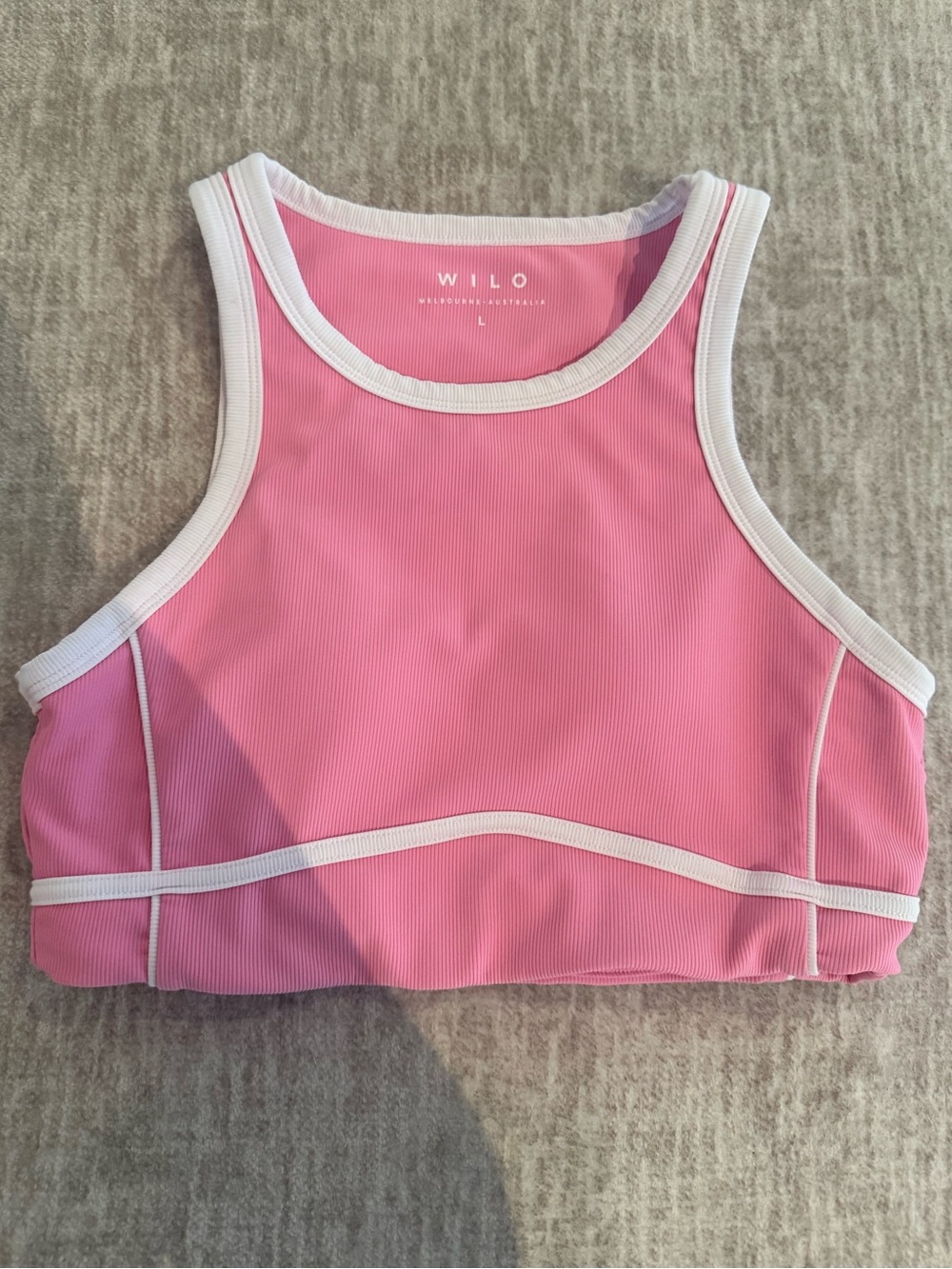 WILO Pink Contrast-Trim Sports Bra